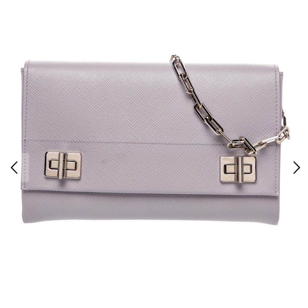 NWOT Purple Prada Saffiano Cuir Leather Evening Bag